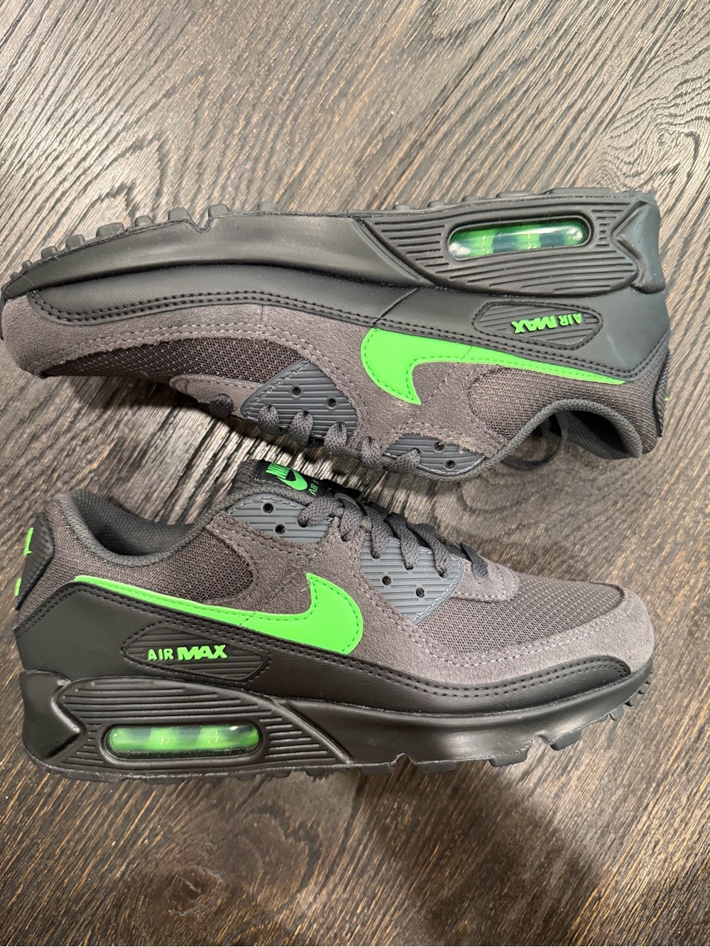 Men's 8- Nike Air Max 90 Black Green Strike